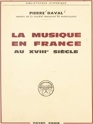cover image of La musique en France au XVIIIe siècle